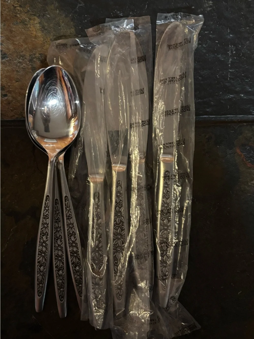 Vintage Ekco Home Products NICOLE Stainless Silverware 7 Pc Lot
